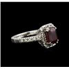 Image 2 : 3.06ct Ruby and Diamond Ring - 14KT White Gold