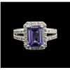 Image 1 : 2.18ct Tanzanite and Diamond Ring - 14KT White Gold
