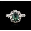Image 2 : 14KT White Gold GIA Certified 2.16ct Alexandrite and Diamond Ring