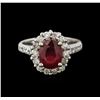 Image 1 : 2.75ct Ruby and Diamond Ring - 14KT White Gold