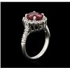 Image 3 : 2.75ct Ruby and Diamond Ring - 14KT White Gold