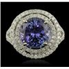 Image 2 : 14KT Two-Tone Gold 6.30ct Tanzanite and Diamond Ring