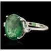 Image 1 : 14KT White Gold 4.09ct Emerald and Diamond Ring