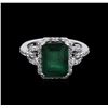 Image 2 : 3.87ct Emerald and Diamond Ring - 14KT White Gold