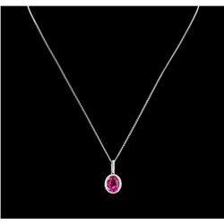 2.85ct Pink Tourmaline and Diamond Pendant With Chain - 14KT White Gold