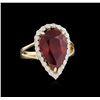 Image 1 : 9.43ct Ruby and Diamond Ring - 14KT Yellow Gold