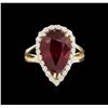 Image 2 : 9.43ct Ruby and Diamond Ring - 14KT Yellow Gold