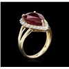 Image 3 : 9.43ct Ruby and Diamond Ring - 14KT Yellow Gold