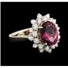 Image 1 : 14KT White Gold 2.36ct Pink Tourmaline and Diamond Ring