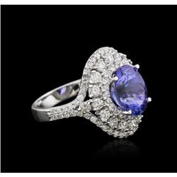 14KT White Gold 3.40ct Tanzanite and Diamond Ring