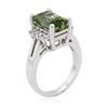 Image 3 : 14KT White Gold 4.41ct Green Tourmaline and Diamond Ring