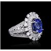 Image 1 : 14KT White Gold 2.71ct Tanzanite and Diamond Ring