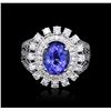 Image 2 : 14KT White Gold 2.71ct Tanzanite and Diamond Ring