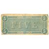 Image 2 : $5 1864 Richmond Virginia Confederate States of America Bank Note