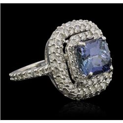 14KT White Gold 3.08ct Tanzanite and Diamond Ring