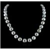 Image 1 : Cultured Pearl and Diamond Necklace - 14KT White Gold