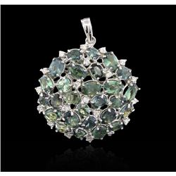 5.36ctw Alexandrite and Diamond Pendant - 14KT White Gold