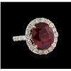 Image 1 : 7.48ct Ruby and Diamond Ring - 14KT Yellow Gold