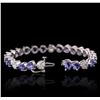 Image 3 : 14KT White Gold 14.58ctw Tanzanite and Diamond Tennis Bracelet