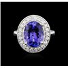 Image 2 : 14KT White Gold 5.61ctw Tanzanite and Diamond Ring