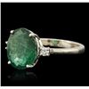 Image 1 : 14KT White Gold 2.51ct Emerald and Diamond Ring