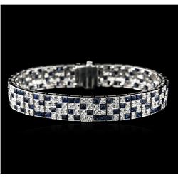 18KT White Gold 9.52ctw Sapphire and Diamond Bracelet