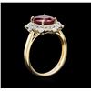 Image 3 : 3.75ct Ruby and Diamond Ring - 14KT Yellow Gold