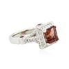 Image 1 : 14KT White Gold 2.12ct Tourmaline and Diamond Ring