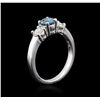 Image 3 : 14KT White Gold 0.84ctw Fancy Blue Diamond Ring