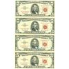 Image 1 : 1963 $5 Red Seal Bill Lot of 4
