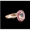 Image 1 : 14KT Rose Gold 2.24ct Morganite, Pink Sapphire and Diamond Ring
