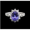 Image 1 : 2.97ct Tanzanite and Diamond Ring - 14KT White Gold