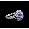 Image 2 : 2.97ct Tanzanite and Diamond Ring - 14KT White Gold