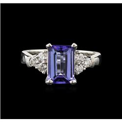 2.25ct Tanzanite and Diamond Ring - 14KT White Gold
