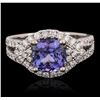 Image 1 : 18KT White Gold 2.55ct Tanzanite and Diamond Ring