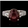Image 2 : 14KT Two-Tone Gold 4.78ct Ruby and Diamond Ring