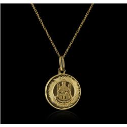 8-14KT Yellow Gold Religious Pendant With Chain