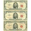 Image 1 : 1963 $5 Red Seal Bill Lot of 3