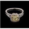 Image 1 : 2.05ctw Light Yellow Diamond Ring - 14KT White Gold
