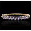 Image 1 : 14KT Yellow Gold 8.30ctw Tanzanite and Diamond Bracelet