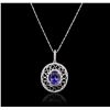 Image 1 : 14KT White Gold 2.17ct Tanzanite and Diamond Pendant