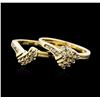 Image 3 : 14KT Yellow Gold 0.70ctw Diamond Wedding Ring Set