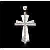 Image 1 : 14KT White Gold 0.55ctw Diamond Cross Pendant