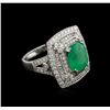 Image 2 : 18KT White Gold 2.90ct Emerald and Diamond Ring