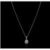 Image 2 : 14-18KT White Gold 1.49ctw Diamond Pendant With Chain