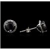 Image 2 : 3.36ctw Fancy Black Diamond Earrings - 14KT White Gold