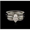 Image 1 : 14KT White Gold 1.09ctw Diamond Ring