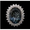 Image 2 : 14KT White Gold 19.77ct Topaz and Diamond Ring