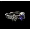 Image 2 : 0.93ct Tanzanite and Diamond Ring - 18KT White Gold