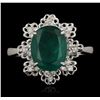 Image 2 : 14KT White Gold 2.48ct Emerald and Diamond Ring